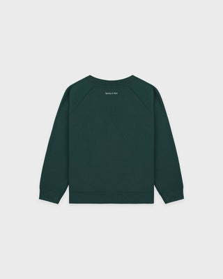 Be Nice Kids Crewneck - Forest/White