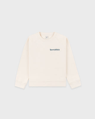 Eat More Veggies Kids Crewneck - Cream/Navy