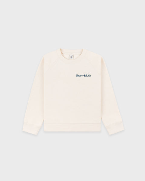 Eat More Veggies Kids Crewneck - Cream/Navy