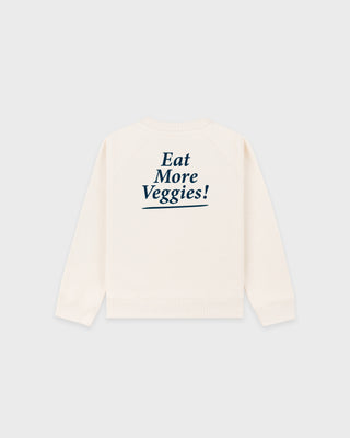 Eat More Veggies Kids Crewneck - Cream/Navy