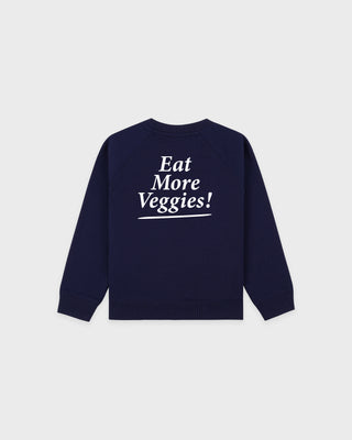 Eat More Veggies Kids Crewneck - Navy/White