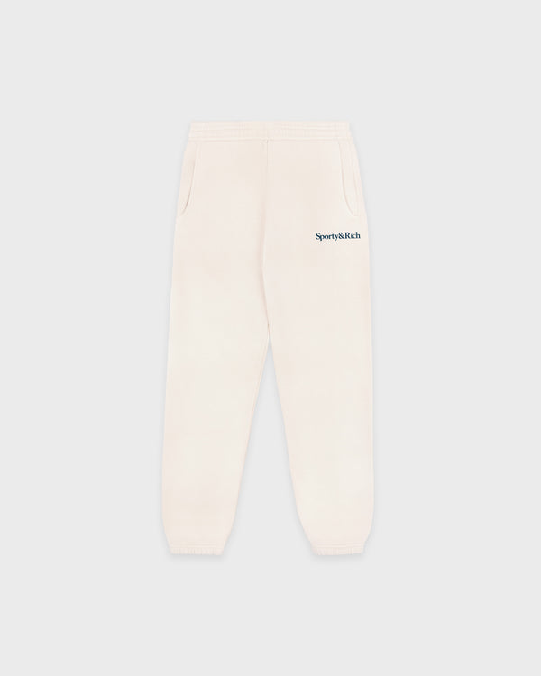 Serif Logo Kids Sweatpant - Cream/Navy