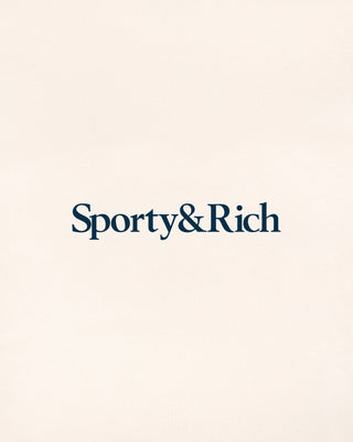 Serif Logo Kids Sweatpant - Cream/Navy