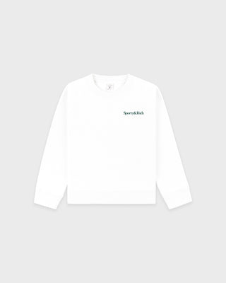 Drink More Water Kids Crewneck - White/Forest