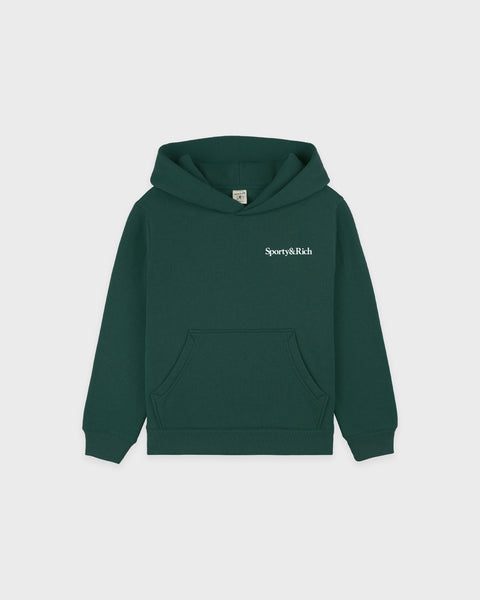 Drink More Water Kids Hoodie - Forest/White