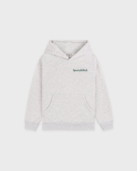 Play Tennis Kids Hoodie - Heather Gray/Forest