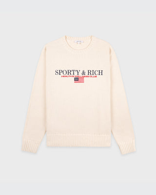 S&R Nautical Cotton Sweater Men - Ecru/Navy