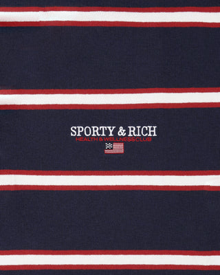 S&R Nautical Rugby Polo Men - Navy/White/Ruby