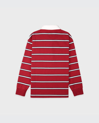 S&R Nautical Rugby Polo Men - Ruby/Navy/White