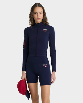 Nautical Biker Short - Navy