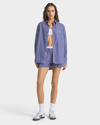 SRC Oversized Shirt - Navy Stripe