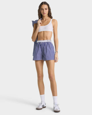 Serif Logo Boxer - Navy Stripe