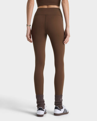 Serif Logo Legging - Toffee/White