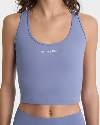 Serif Logo Sports Tank - Colony Blue