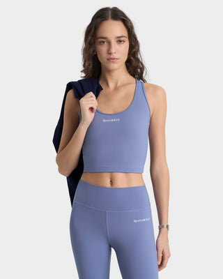 Serif Logo Legging - Colony Blue/White