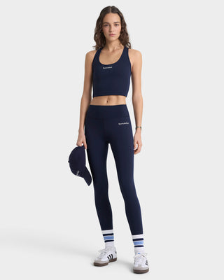 Serif Logo Legging - Navy/White