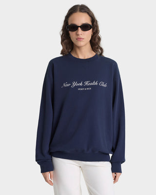 NY Health Club Crewneck - Navy/Ecru