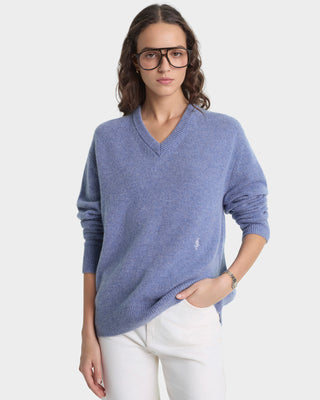 SRC Cashmere V-Neck Sweater - Colony Blue