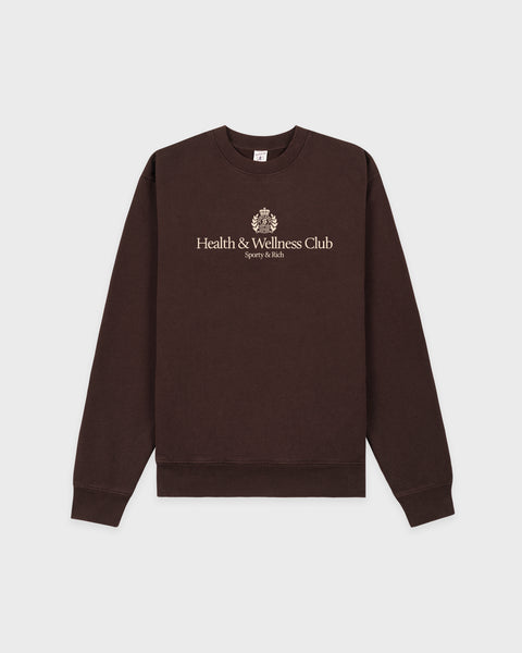 H&W Crest Crewneck - Chocolate/Ecru