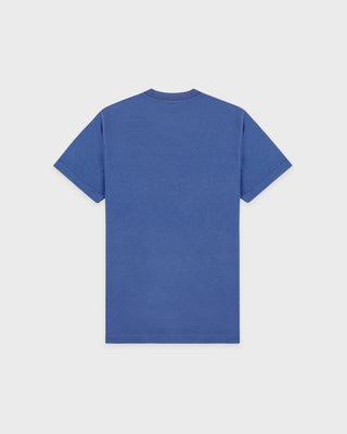 Blue t-shirt on a light gray background