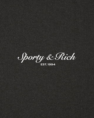 Black t-shirt with 'Sporty & Rich' logo and 'EST. 1994' text.