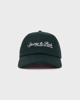Green cap with 'Sporty & Rich' logo on a white background