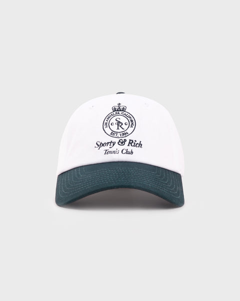 Crown Tennis Hat - White/Forest