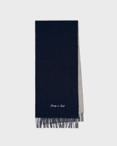 Signature Logo Duo Scarf - Light Gray/Navy