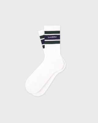 Serif Logo Socks - White/Forest/Navy