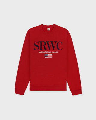 Nautical Embroidered Crewneck - Ruby/Navy