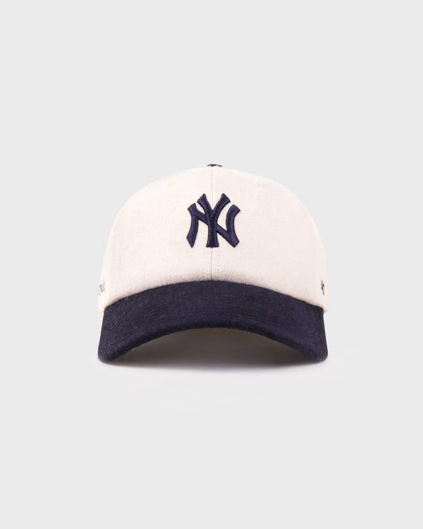 Yankees Serif Wool Hat - Ecru/Navy
