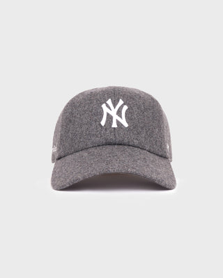 Yankees Serif Wool Hat - Dark Grey/White