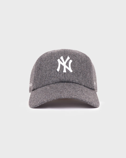 Yankees Serif Wool Hat - Dark Grey/White