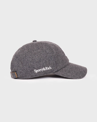 Yankees Serif Wool Hat - Dark Grey/White