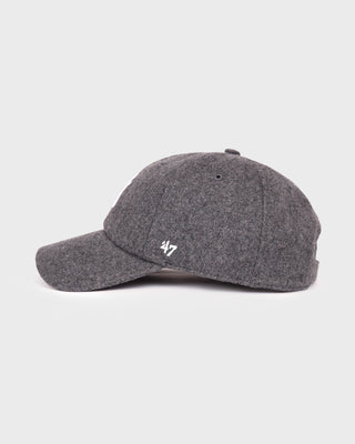 Yankees Serif Wool Hat - Dark Grey/White