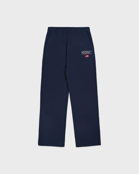 Nautical Embroidered Wide Sweatpant - Navy/White