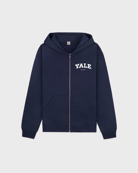 Yale Classic Zip Hoodie - Navy/White