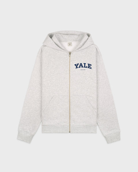 Yale Classic Zip Hoodie - Heather Gray/Navy