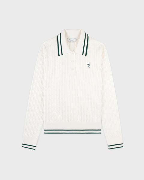 SRC Mini Cable LS Polo - Ecru/Forest