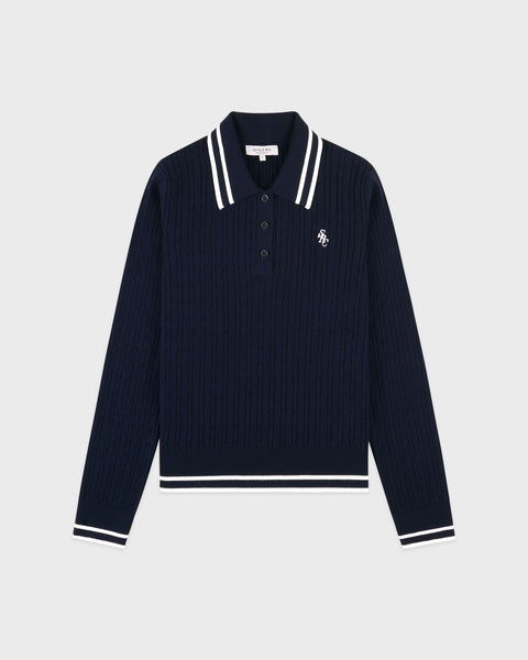SRC Mini Cable LS Polo - Navy/Ecru