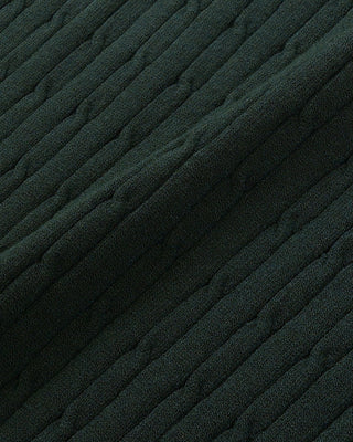 Close-up of dark green textured fabric