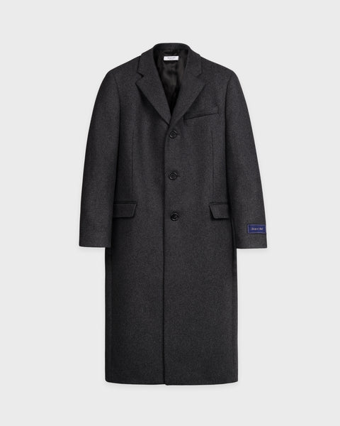 Signature Logo Structured Wool Coat - Dark Grey – Sporty & Rich