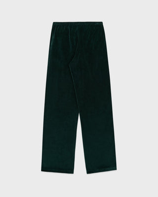 Dark green pants on a light gray background