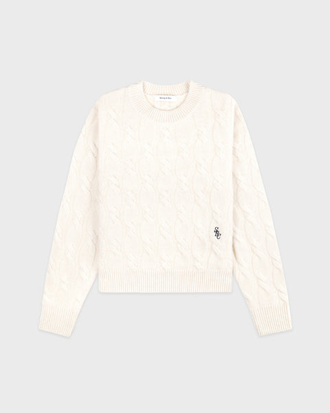 SRC Cableknit Cashmere Sweater Men - Ecru