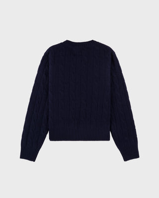 SRC Cableknit Cashmere Sweater - Navy