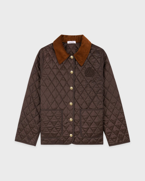 NY Crest Nylon Quilted Jacket - Chocolate