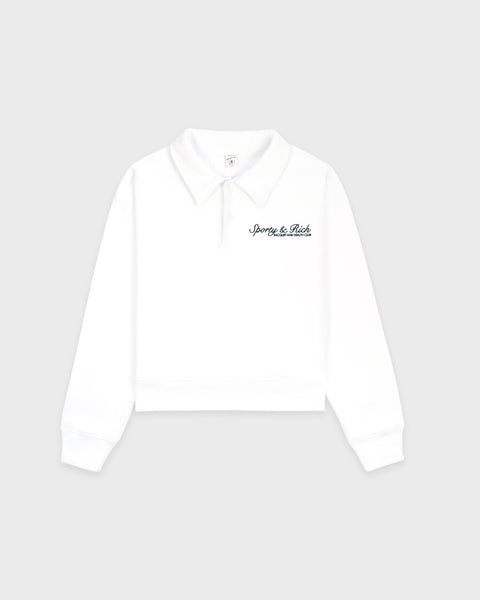 Syracuse Embroidered Polo - White/Forest