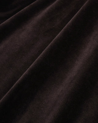 Close-up of dark brown fabric texture