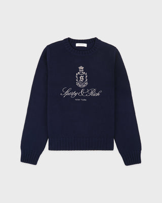 Vendome Knitted Sweater - Navy/Ecru