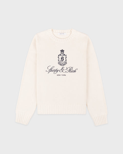 Vendome Knitted Sweater - Ecru/Navy